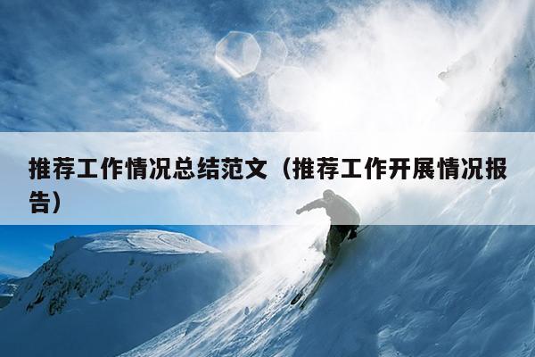 推荐工作情况总结范文(推荐工作开展情况报告)