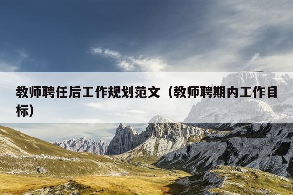 教师聘任后工作规划范文(教师聘期内工作目标)