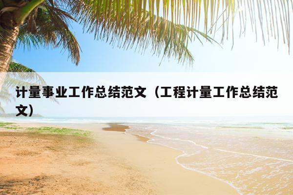 计量事业工作总结范文(工程计量工作总结范文)