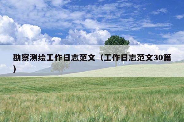 勘察测绘工作日志范文(工作日志范文30篇)