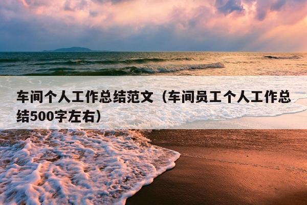 车间个人工作总结范文(车间员工个人工作总结500字左右)