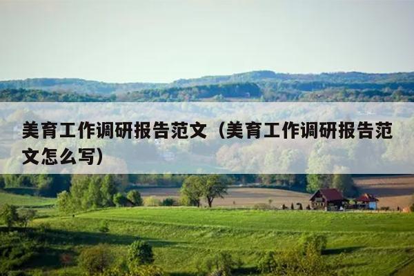 美育工作调研报告范文(美育工作调研报告范文怎么写)