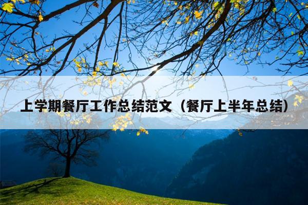 上学期餐厅工作总结范文(餐厅上半年总结)