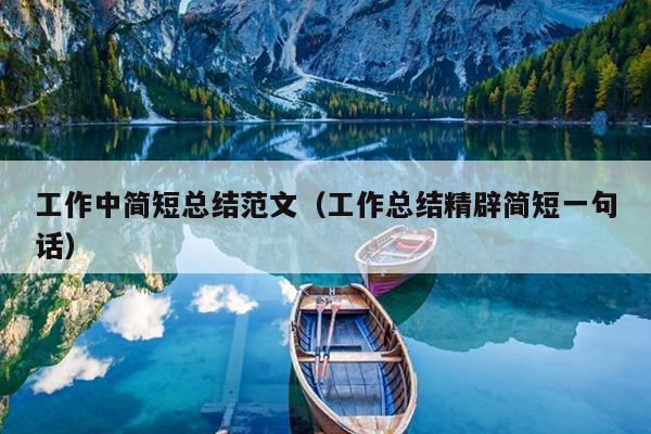 工作中简短总结范文(工作总结精辟简短一句话)