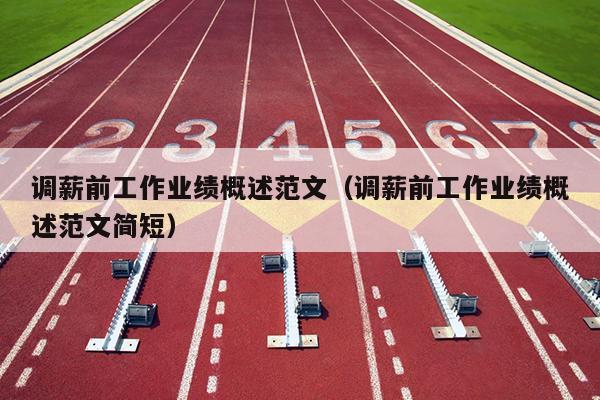 调薪前工作业绩概述范文(调薪前工作业绩概述范文简短)