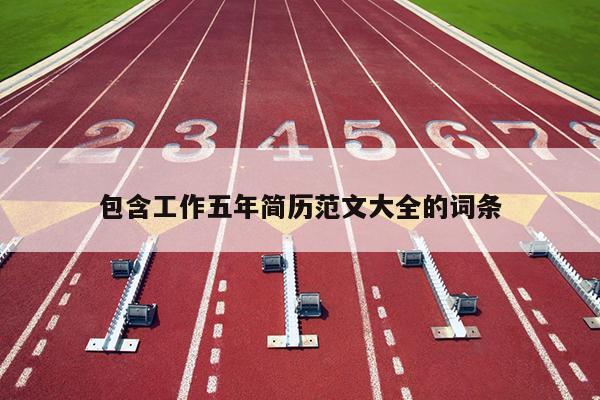 包含工作五年简历范文大全的词条