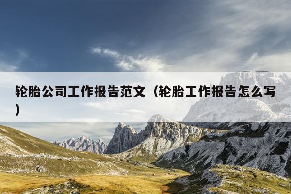 轮胎公司工作报告范文(轮胎工作报告怎么写)