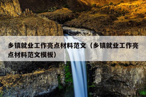 乡镇就业工作亮点材料范文(乡镇就业工作亮点材料范文模板)