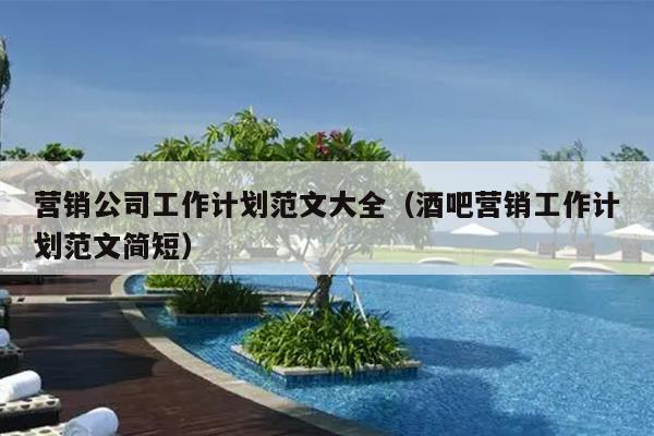 营销公司工作计划范文大全(酒吧营销工作计划范文简短)
