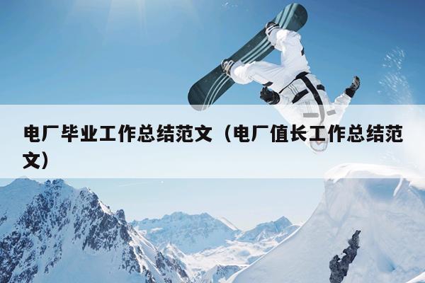 电厂毕业工作总结范文(电厂值长工作总结范文)