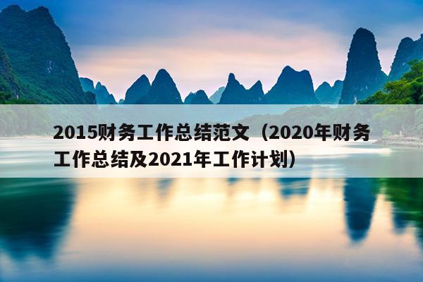 2015财务工作总结范文(2020年财务工作总结及2021年工作计划)