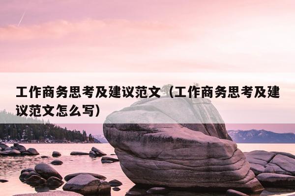 工作商务思考及建议范文(工作商务思考及建议范文怎么写)