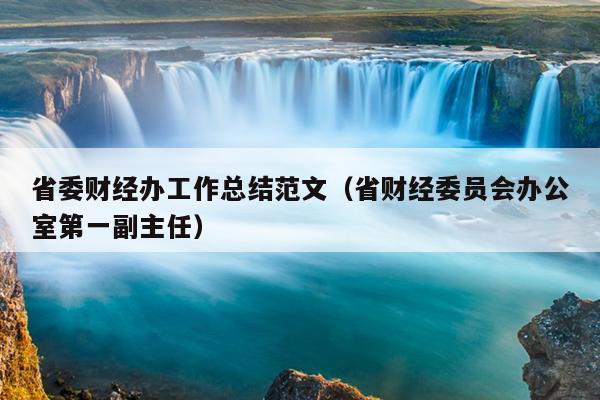 省委财经办工作总结范文(省财经委员会办公室第一副主任)