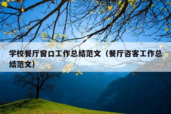 学校餐厅窗口工作总结范文(餐厅咨客工作总结范文)