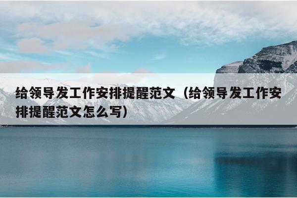 给领导发工作安排提醒范文(给领导发工作安排提醒范文怎么写)