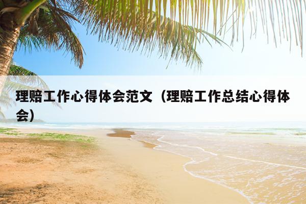 理赔工作心得体会范文(理赔工作总结心得体会)