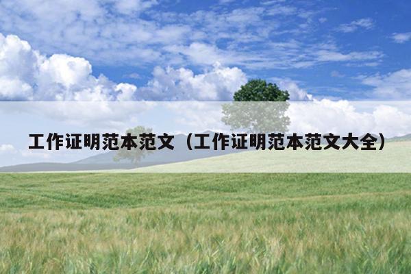 工作证明范本范文(工作证明范本范文大全)
