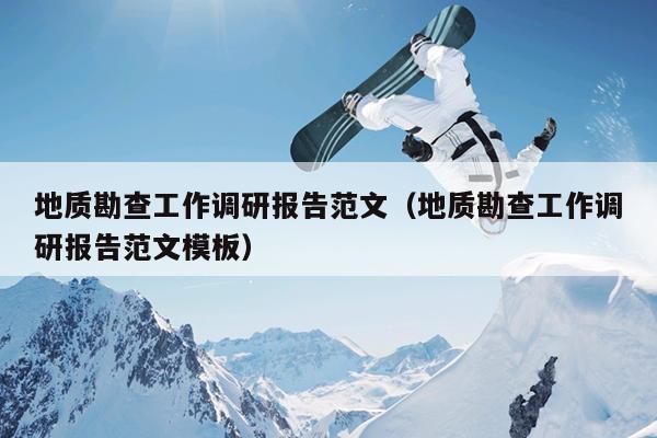 地质勘查工作调研报告范文(地质勘查工作调研报告范文模板)