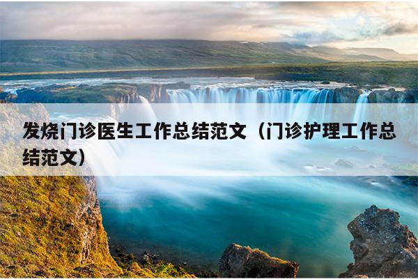 发烧门诊医生工作总结范文(门诊护理工作总结范文)