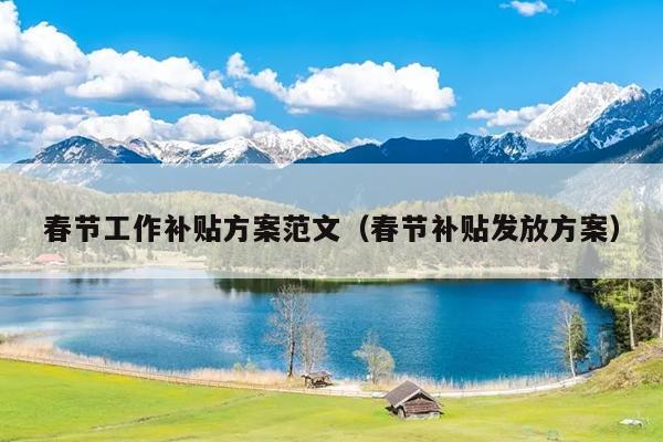 春节工作补贴方案范文(春节补贴发放方案)