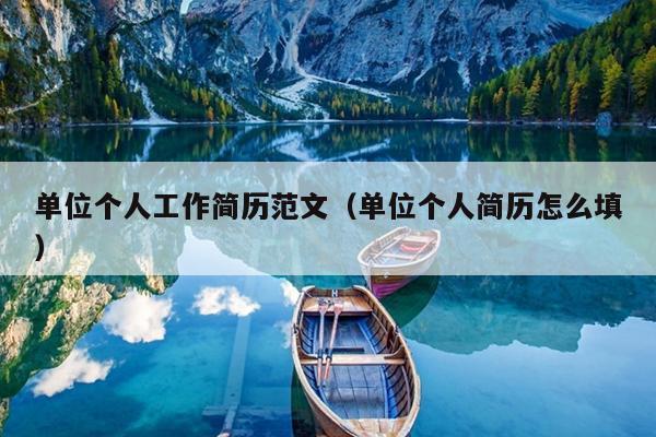 单位个人工作简历范文(单位个人简历怎么填)