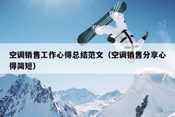 空调销售工作心得总结范文(空调销售分享心得简短)