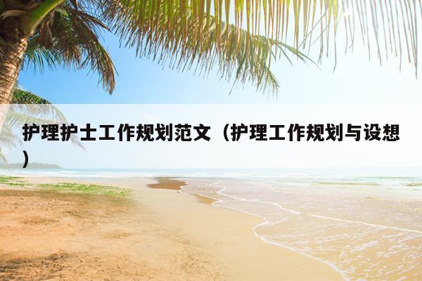 护理护士工作规划范文(护理工作规划与设想)