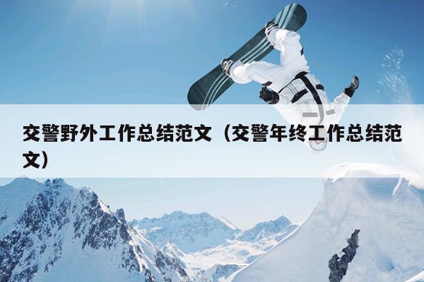 交警野外工作总结范文(交警年终工作总结范文)