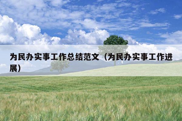 为民办实事工作总结范文(为民办实事工作进展)