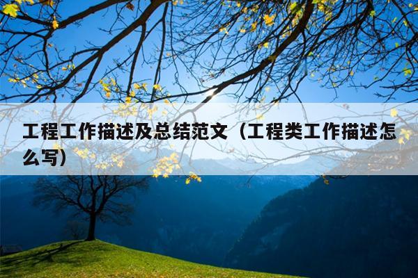 工程工作描述及总结范文(工程类工作描述怎么写)