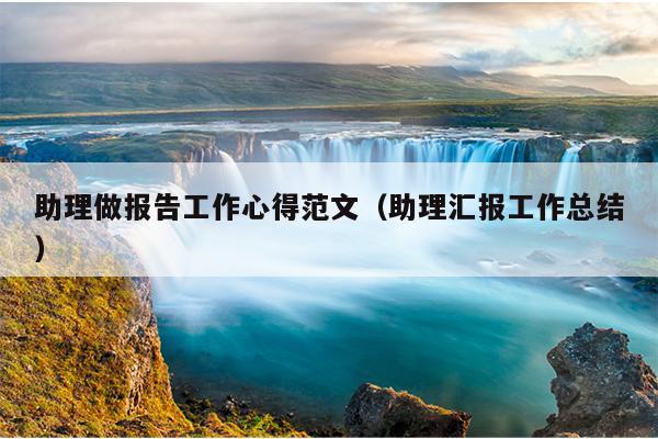 助理做报告工作心得范文(助理汇报工作总结)