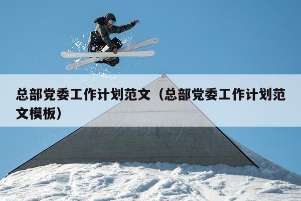 总部党委工作计划范文(总部党委工作计划范文模板)