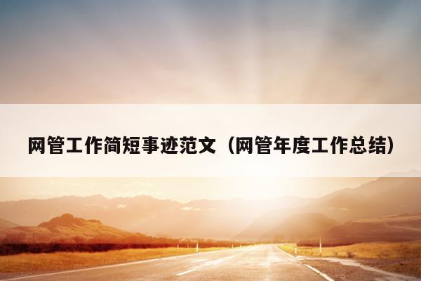 网管工作简短事迹范文(网管年度工作总结)