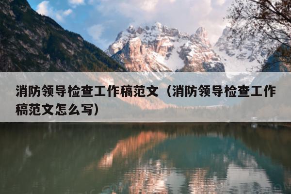 消防领导检查工作稿范文(消防领导检查工作稿范文怎么写)