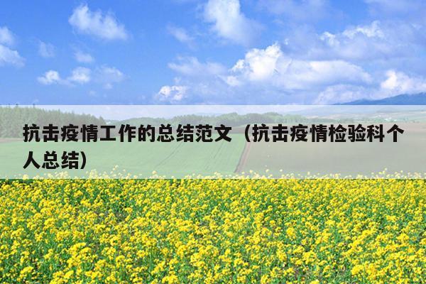 抗击疫情工作的总结范文(抗击疫情检验科个人总结)