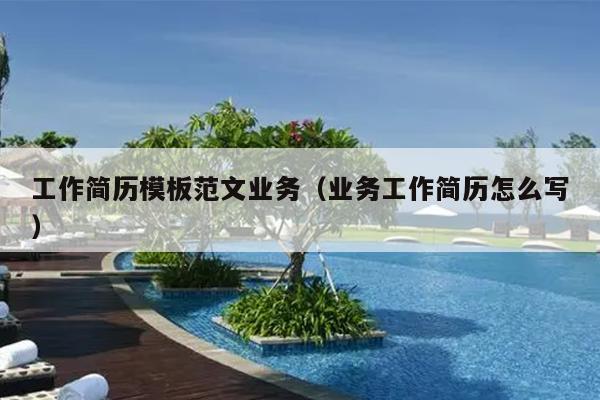 工作简历模板范文业务(业务工作简历怎么写)