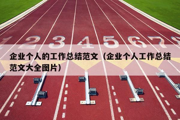 企业个人的工作总结范文(企业个人工作总结范文大全图片)