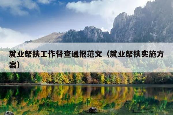 就业帮扶工作督查通报范文(就业帮扶实施方案)