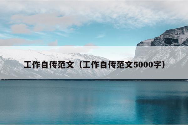 工作自传范文(工作自传范文5000字)