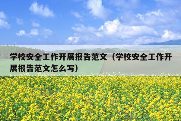 学校安全工作开展报告范文(学校安全工作开展报告范文怎么写)