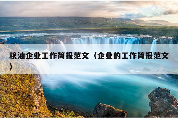 粮油企业工作简报范文(企业的工作简报范文)