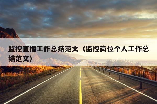 监控直播工作总结范文(监控岗位个人工作总结范文)