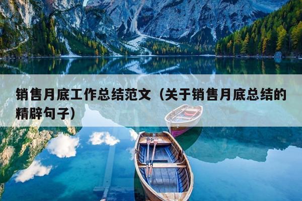 销售月底工作总结范文(关于销售月底总结的精辟句子)