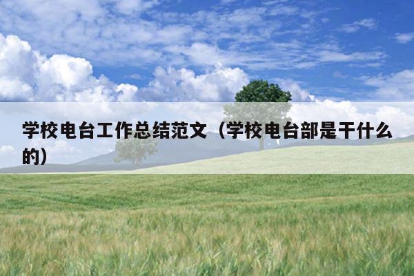 学校电台工作总结范文(学校电台部是干什么的)