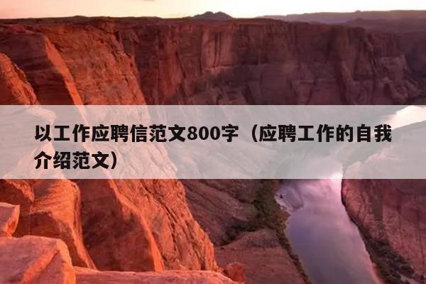 以工作应聘信范文800字(应聘工作的自我介绍范文)