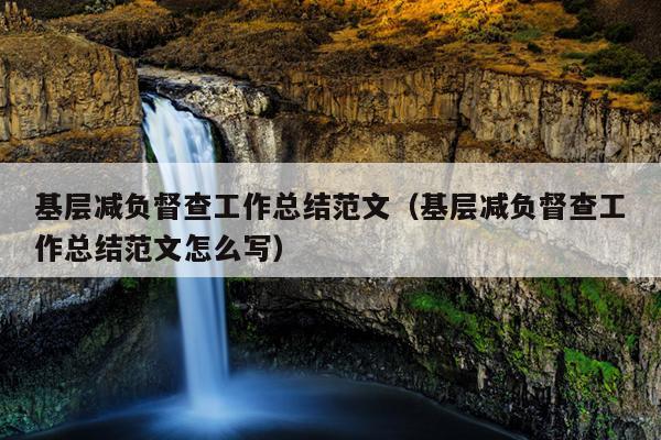 基层减负督查工作总结范文(基层减负督查工作总结范文怎么写)