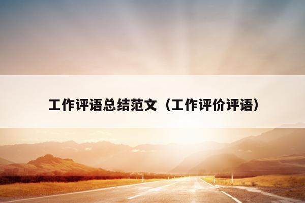 工作评语总结范文(工作评价评语)