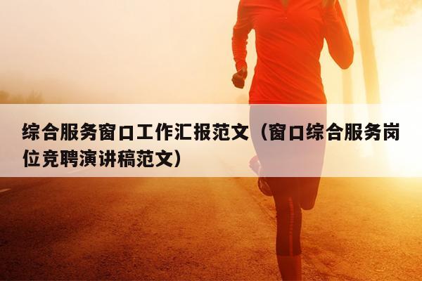 综合服务窗口工作汇报范文(窗口综合服务岗位竞聘演讲稿范文)