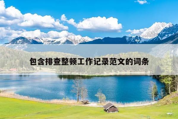 包含排查整顿工作记录范文的词条