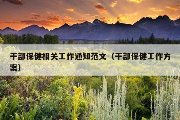 干部保健相关工作通知范文(干部保健工作方案)